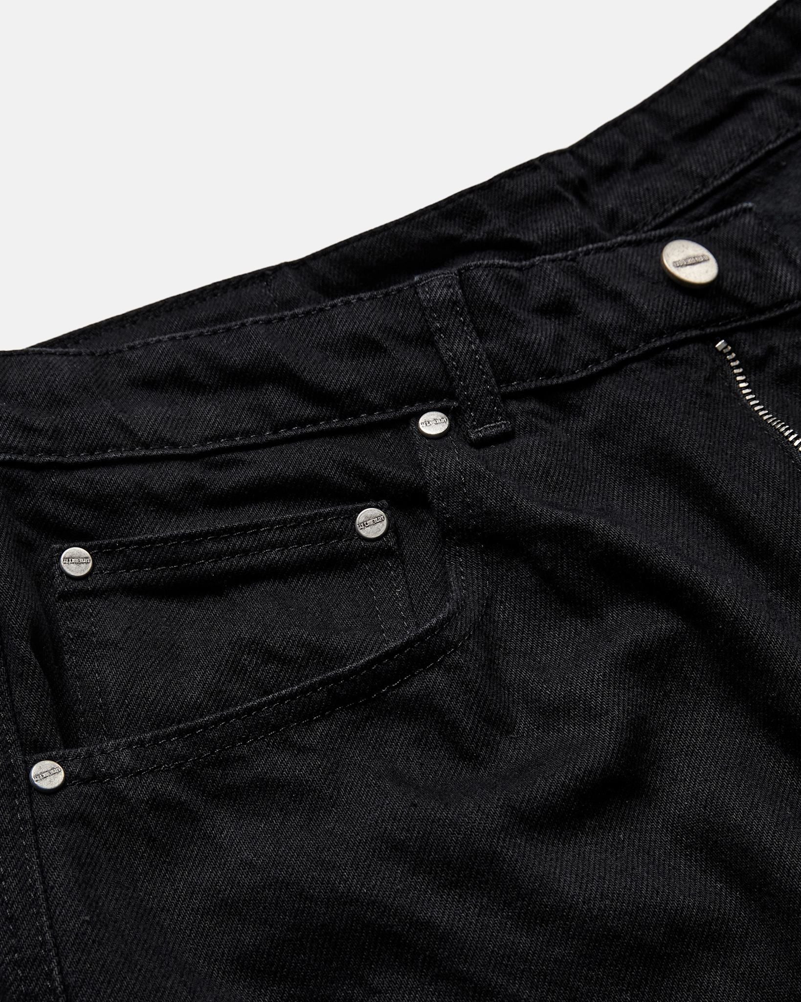 Baggy Denim Jeans - Black Tint - Image 3